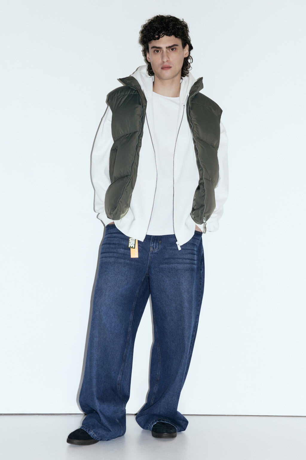 Жилет стеганый с воротником-стойкой - цвет зеленый - 5