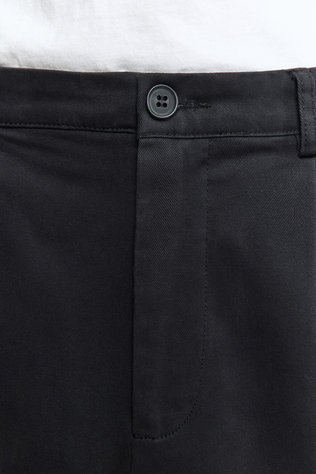 Брюки-чинос хлопковые со складками на поясе - цвет черный - 6