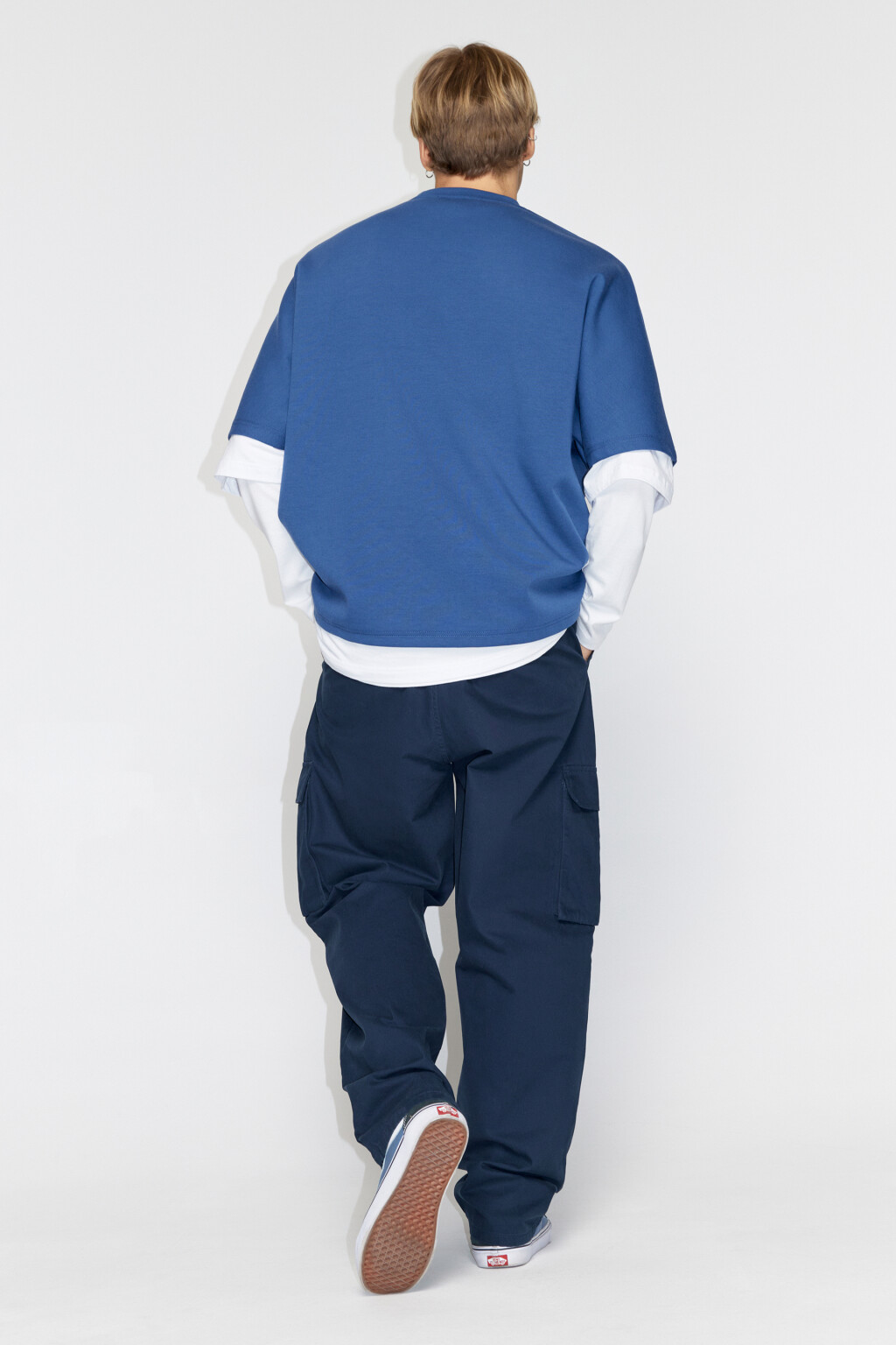 Брюки-карго широкие со средней посадкой - цвет синий - 2