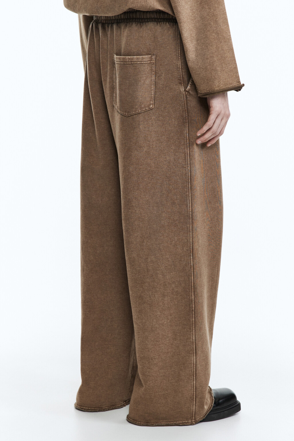 Брюки трикотажные с состаренным эффектом - цвет бежевый - 3