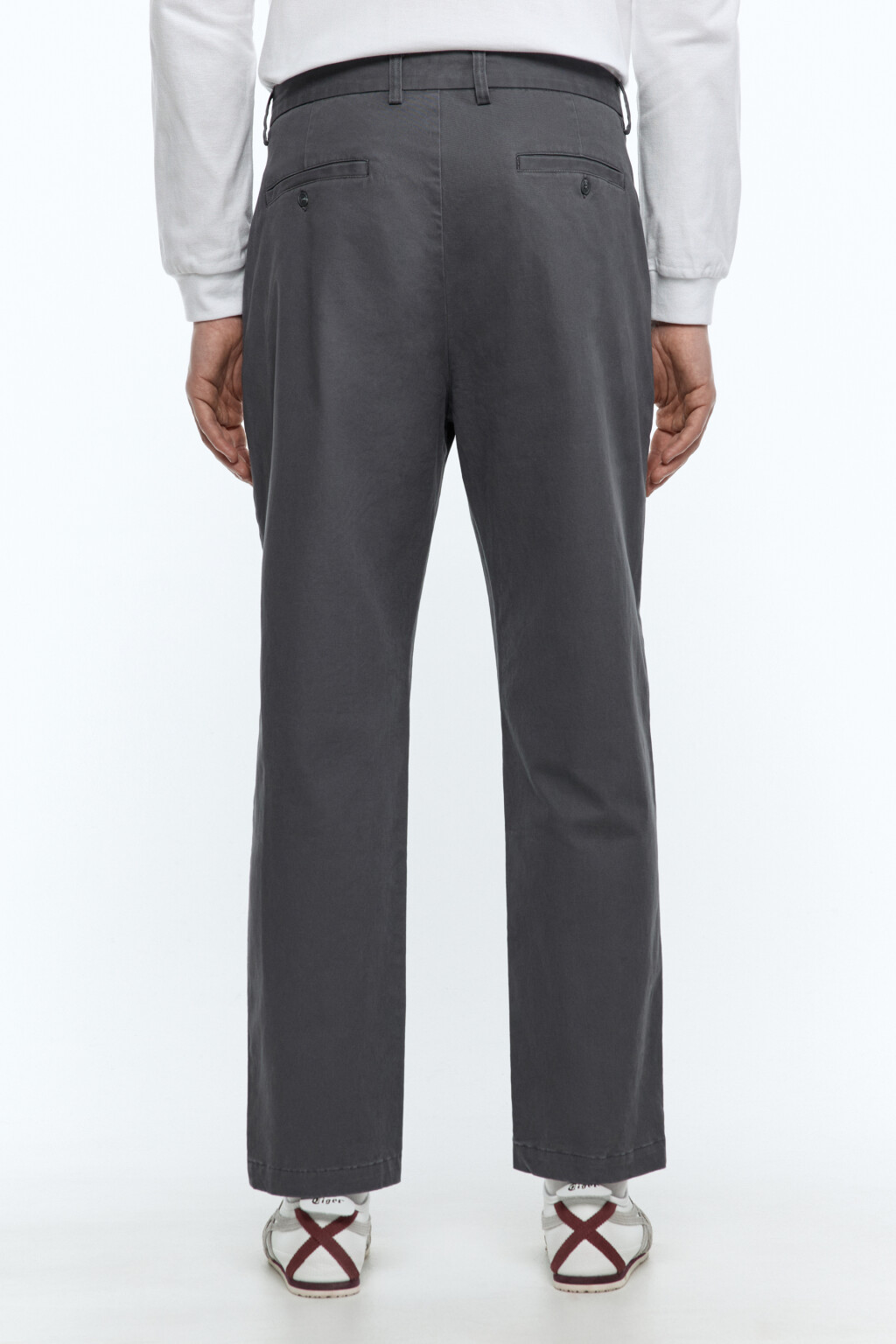 Брюки-чинос зауженные со средней посадкой - цвет серый - 4