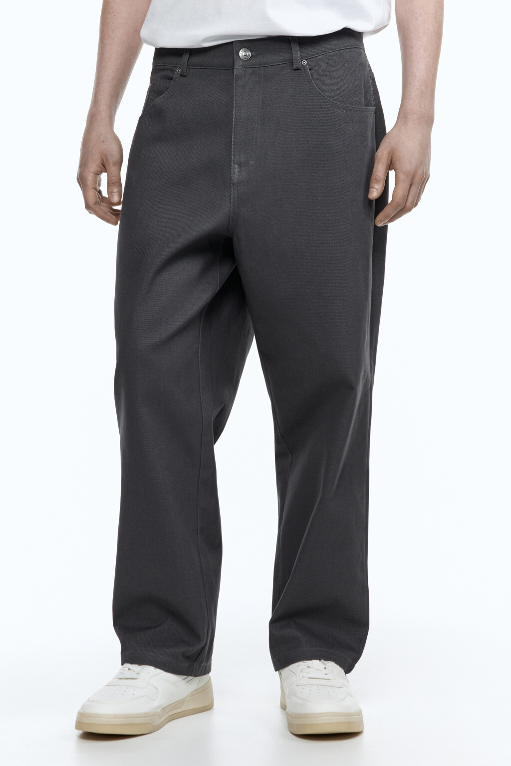 Брюки прямые хлопковые - цвет серый - 2