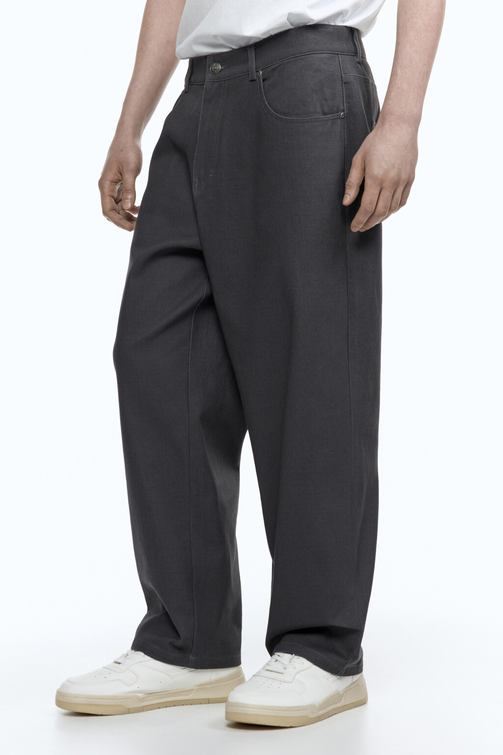 Брюки прямые хлопковые - цвет серый - 3