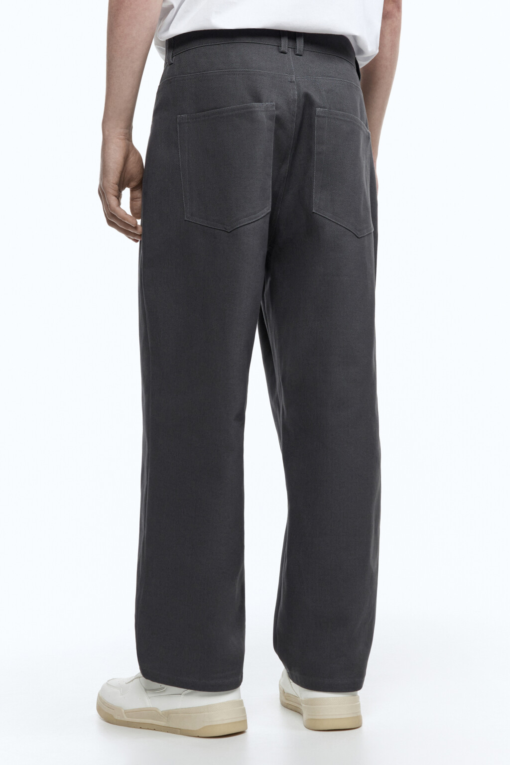 Брюки прямые хлопковые - цвет серый - 4