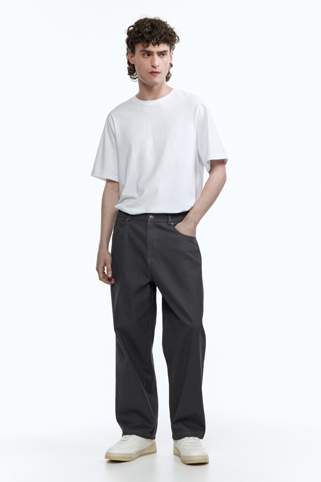 Брюки прямые хлопковые - цвет серый - 5