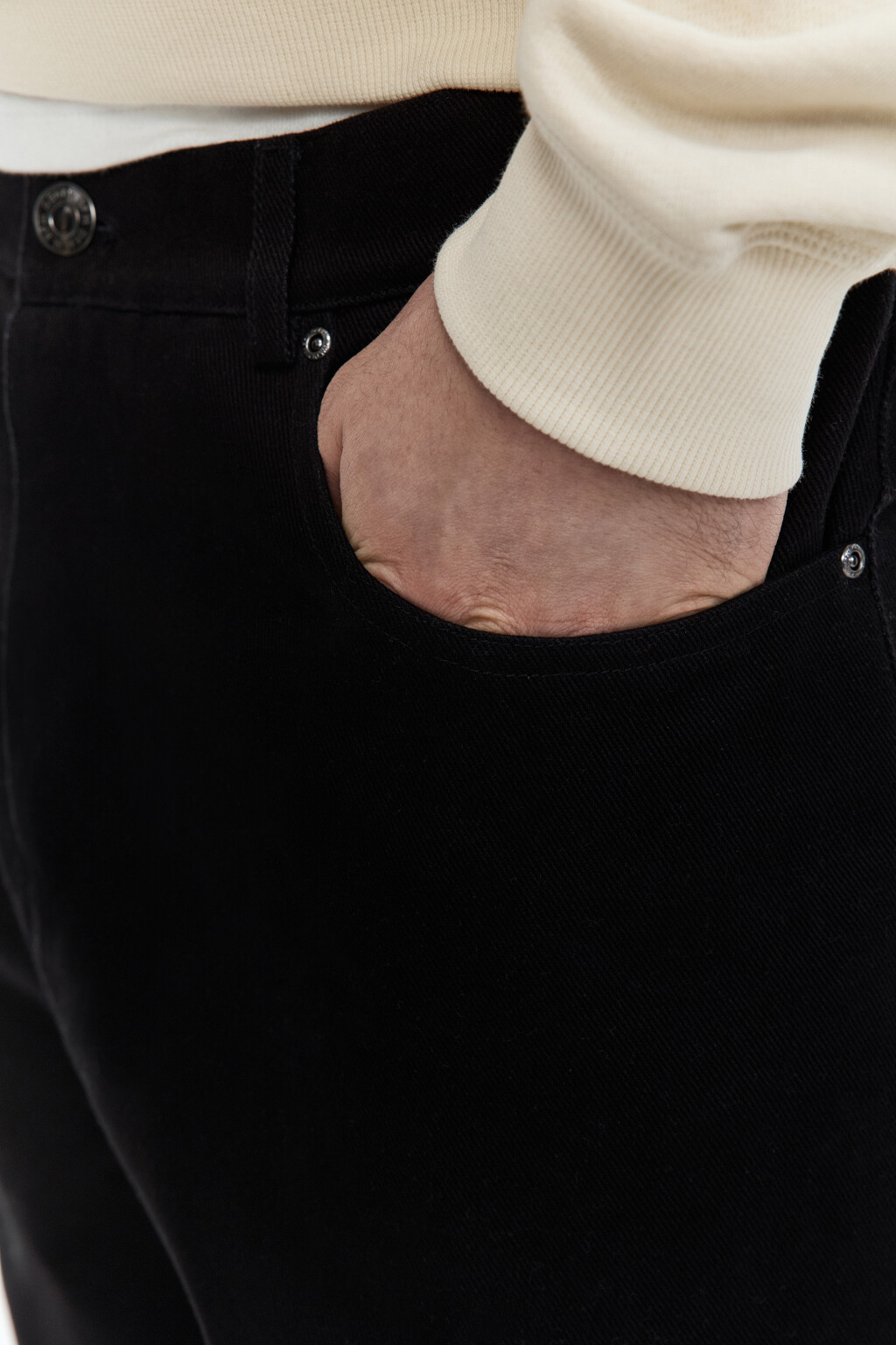 Брюки прямые хлопковые - цвет черный - 7