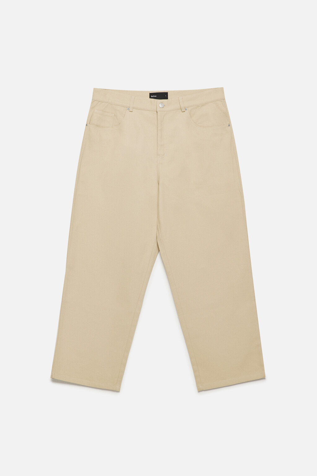 Брюки прямые хлопковые - цвет бежевый - 8