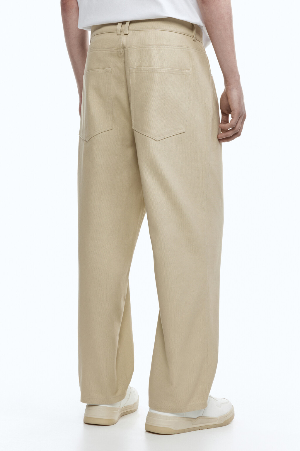 Брюки прямые хлопковые - цвет бежевый - 4