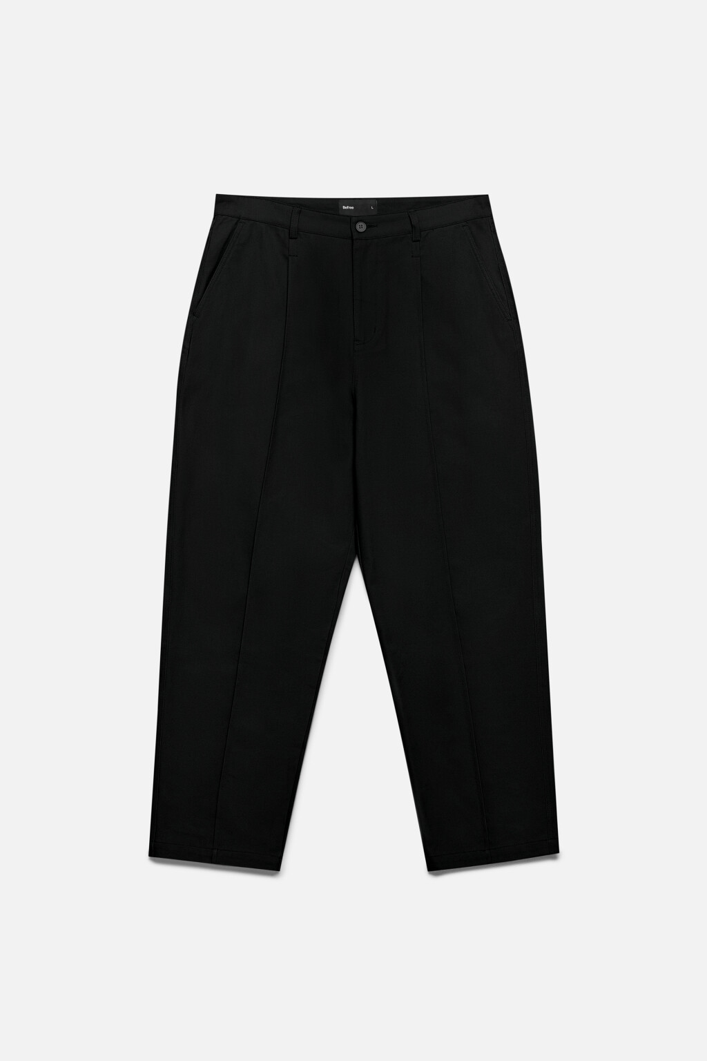 Брюки прямые хлопковые со стрелками - цвет черный - 8