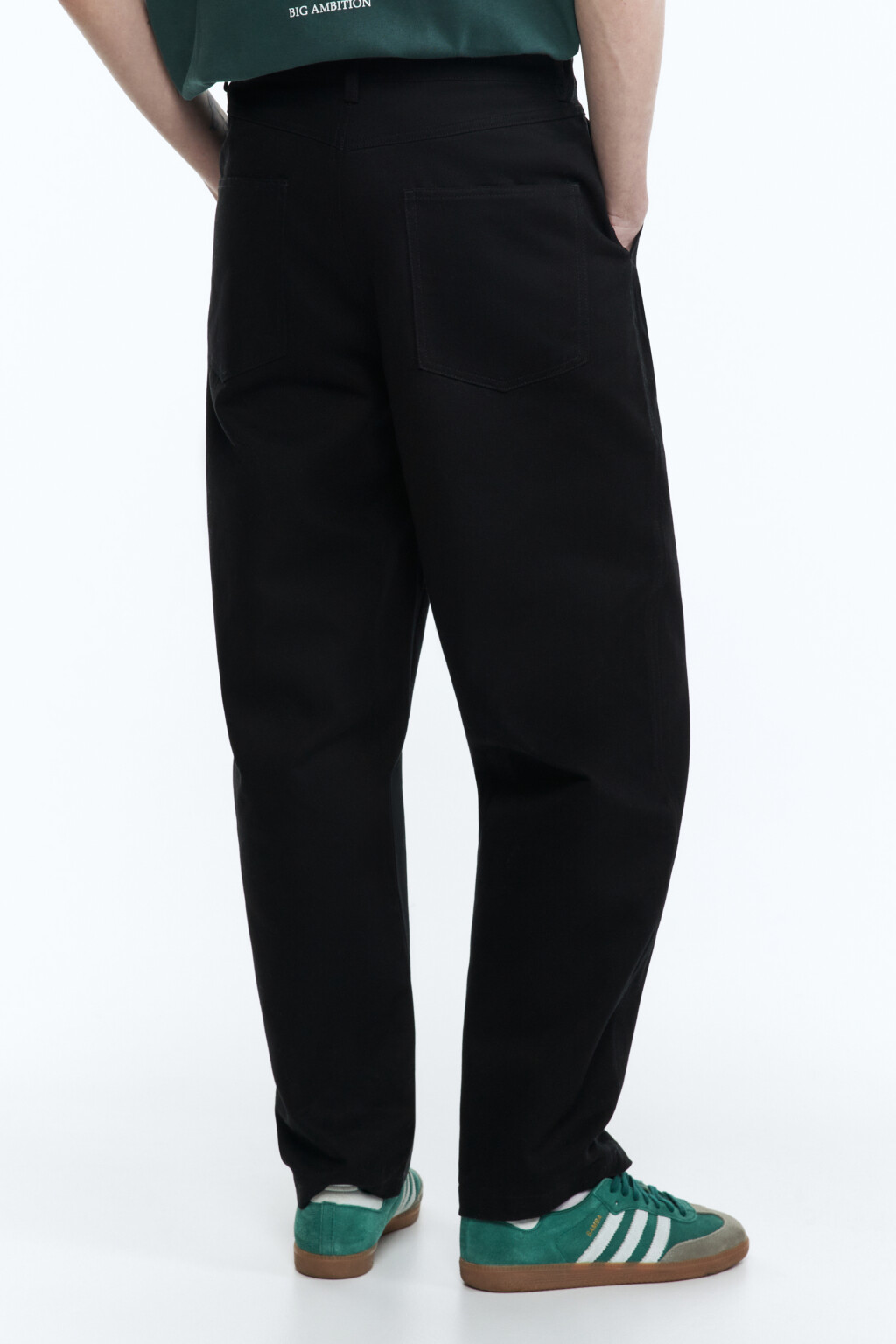 Брюки прямые хлопковые со стрелками - цвет черный - 3