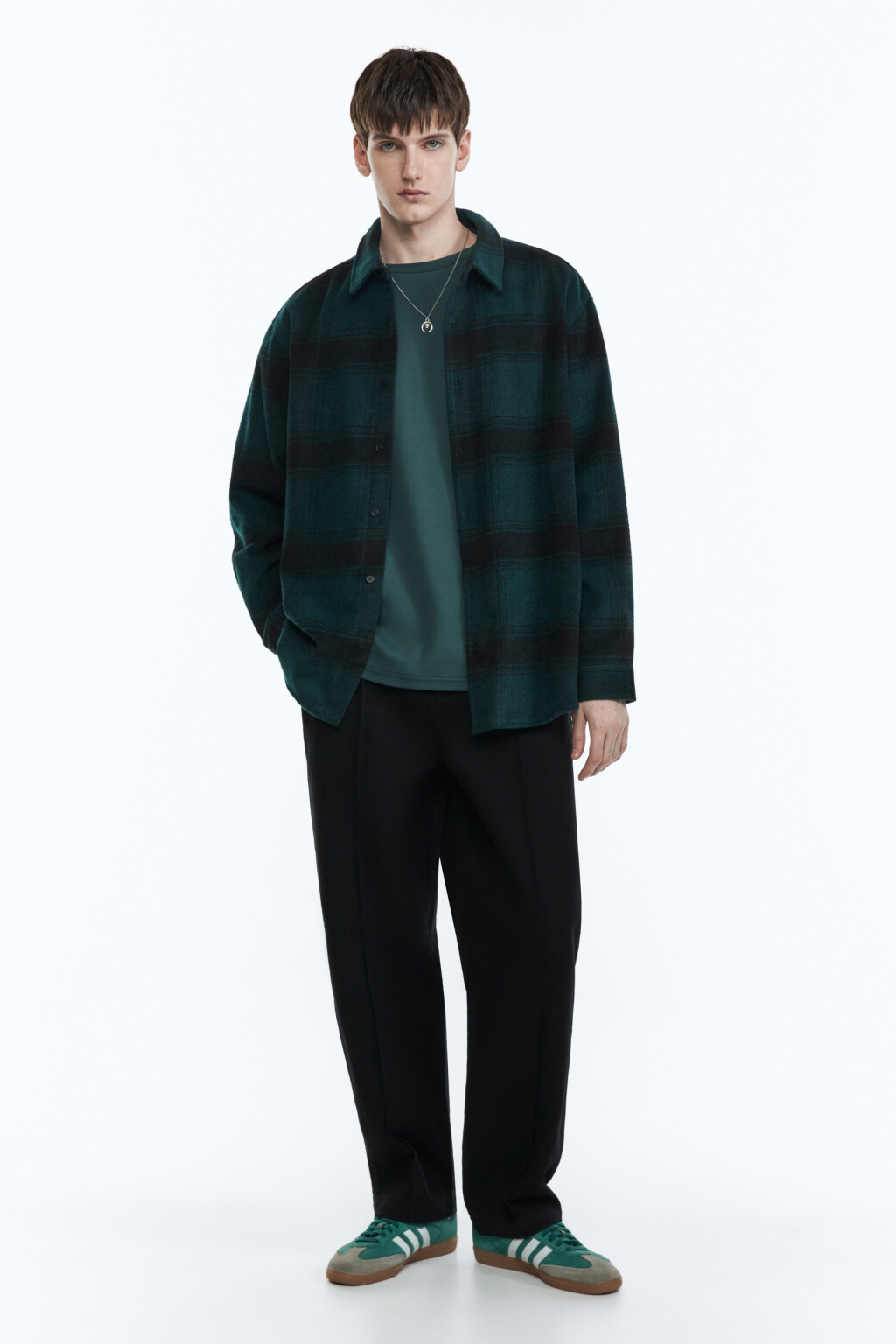 Брюки прямые хлопковые со стрелками - цвет черный - 4