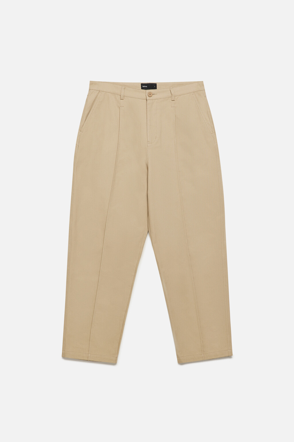 Брюки прямые хлопковые со стрелками - цвет бежевый - 8