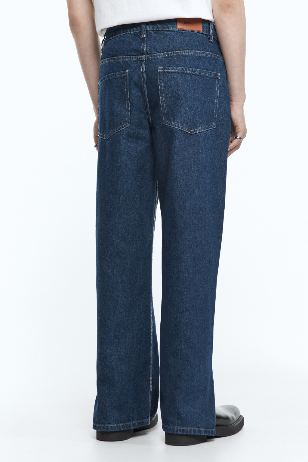 Джинсы carrots широкие с разрезами - цвет синий - 4