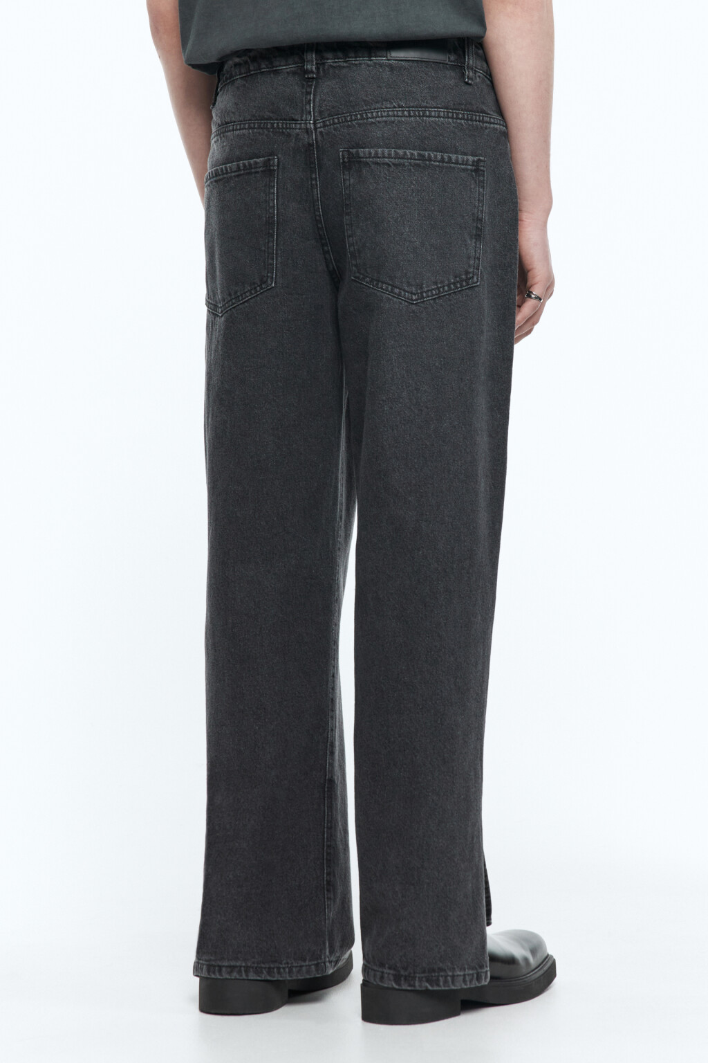 Джинсы carrots широкие с разрезами - цвет серый - 3