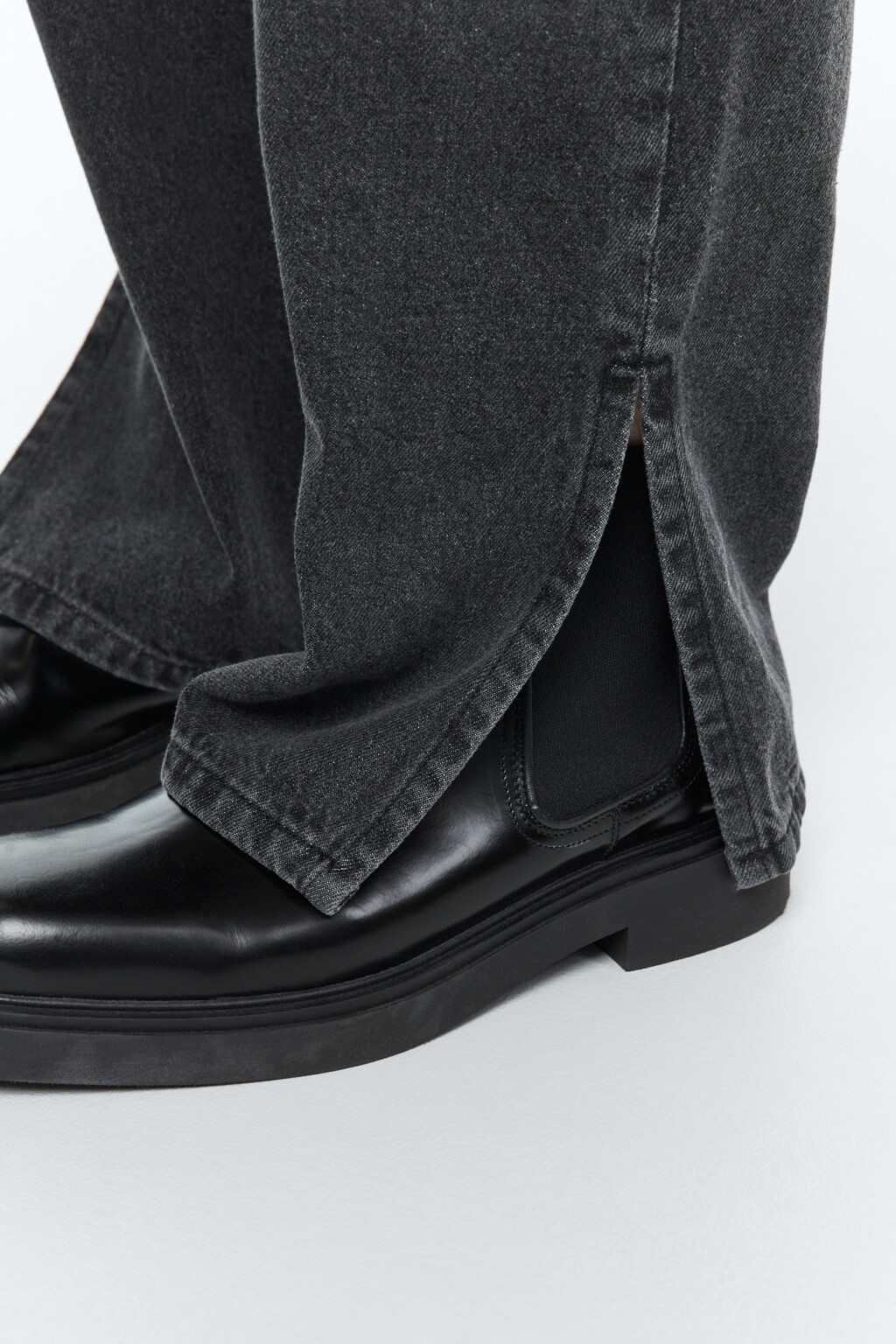 Джинсы carrots широкие с разрезами - цвет серый - 8