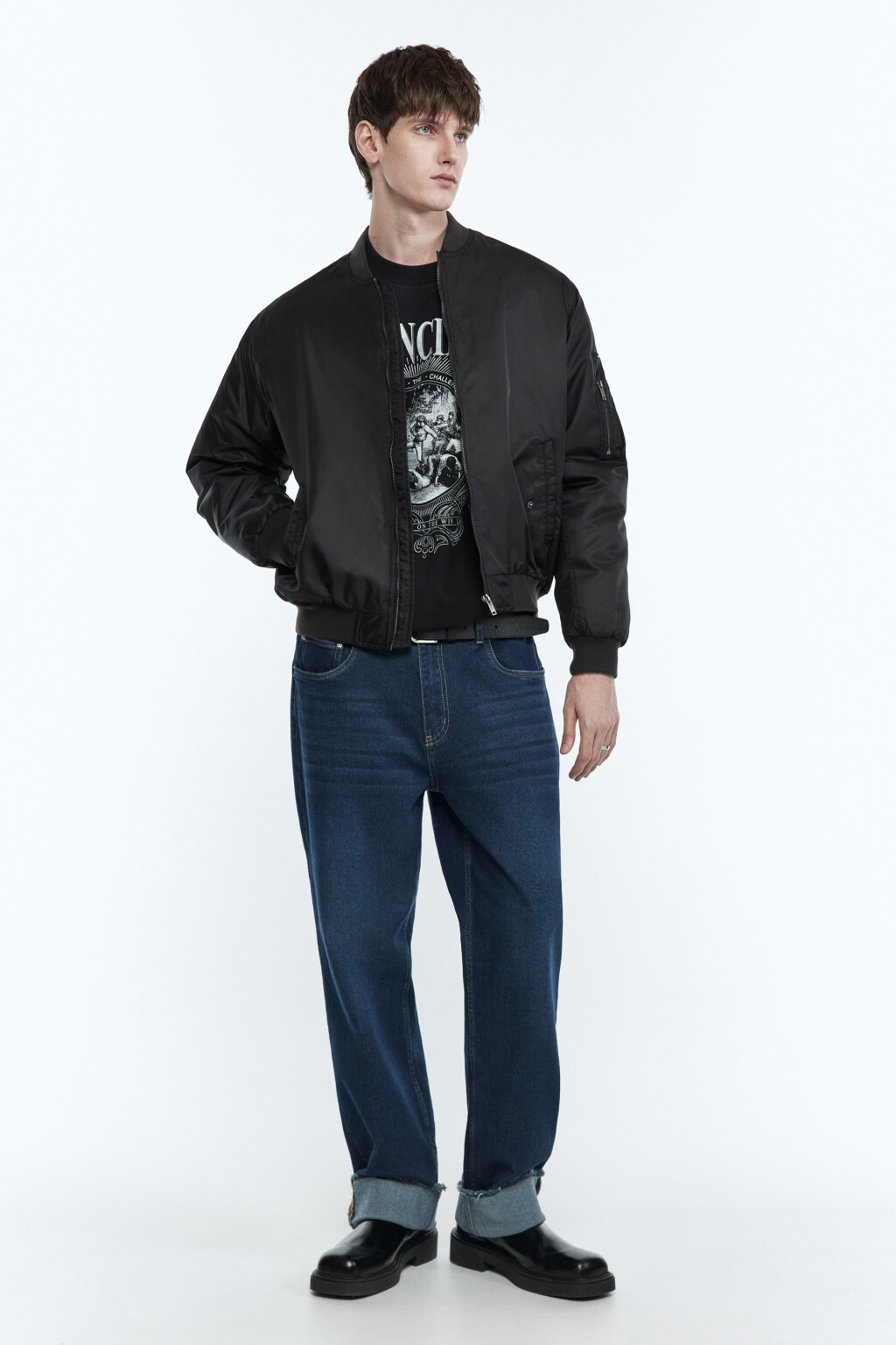 Джинсы прямые с широкими подворотами - цвет синий - 6