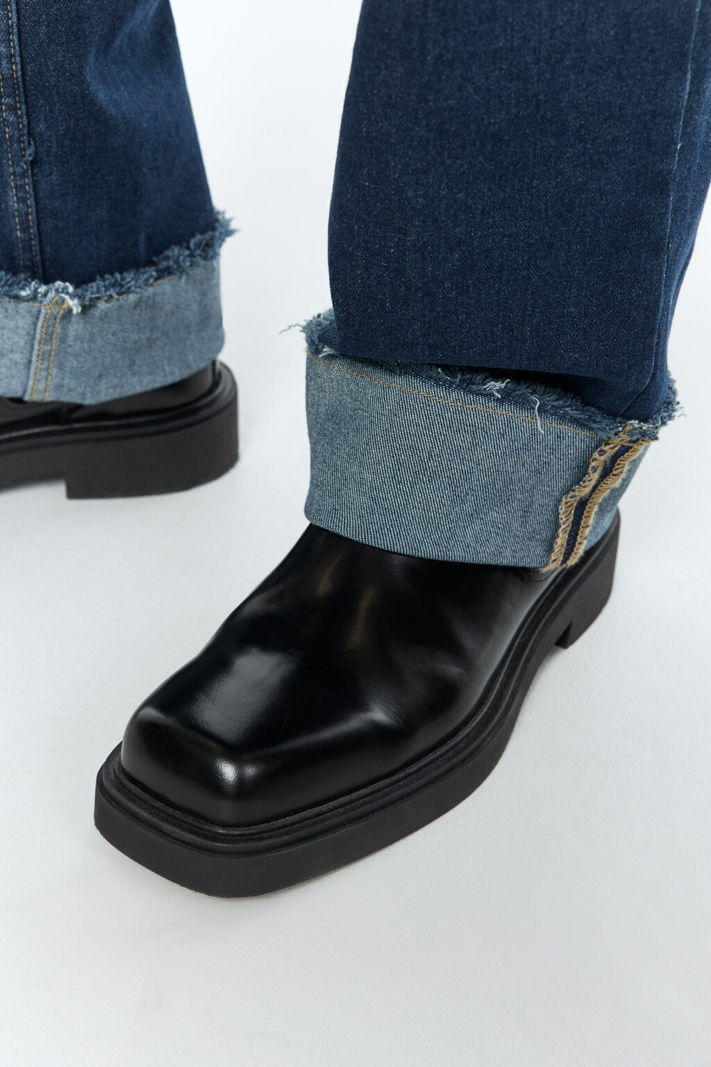 Джинсы прямые с широкими подворотами - цвет синий - 9