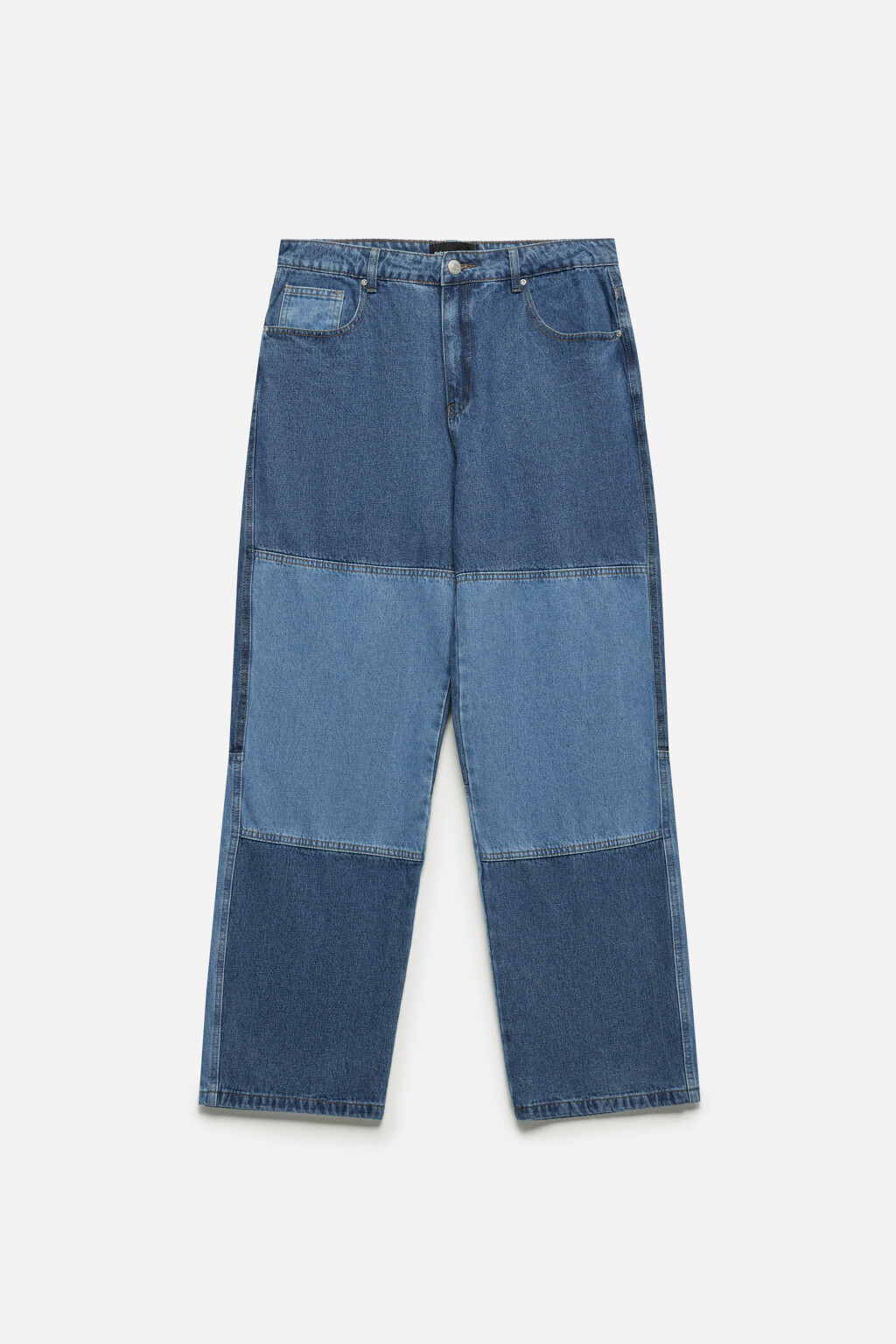 Джинсы широкие в стиле пэчворк - цвет голубой - 9