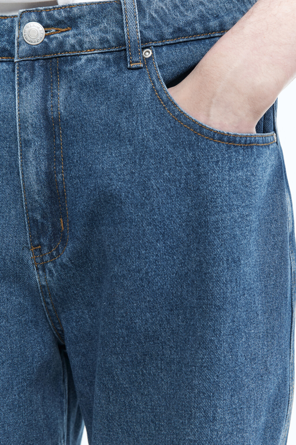 Джинсы широкие в стиле пэчворк - цвет голубой - 6