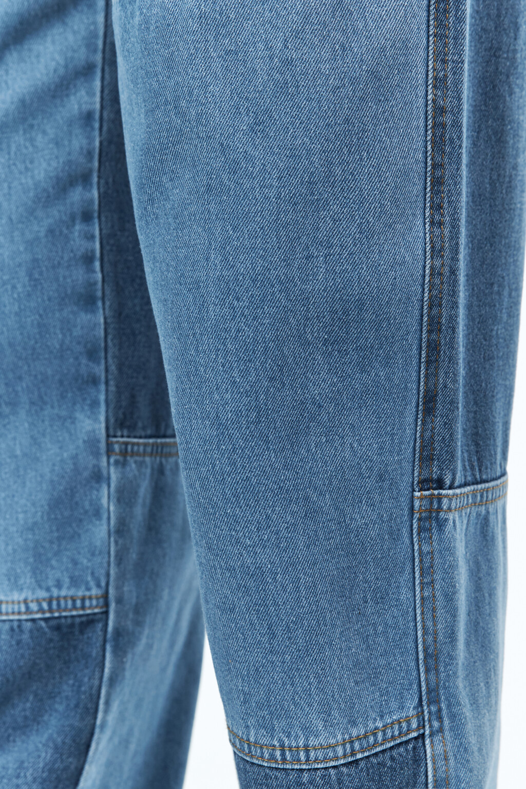 Джинсы широкие в стиле пэчворк - цвет голубой - 7