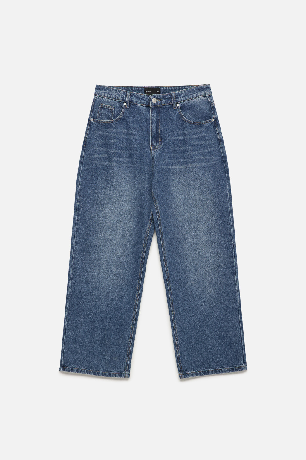 Джинсы прямые с вареным эффектом - цвет синий - 8