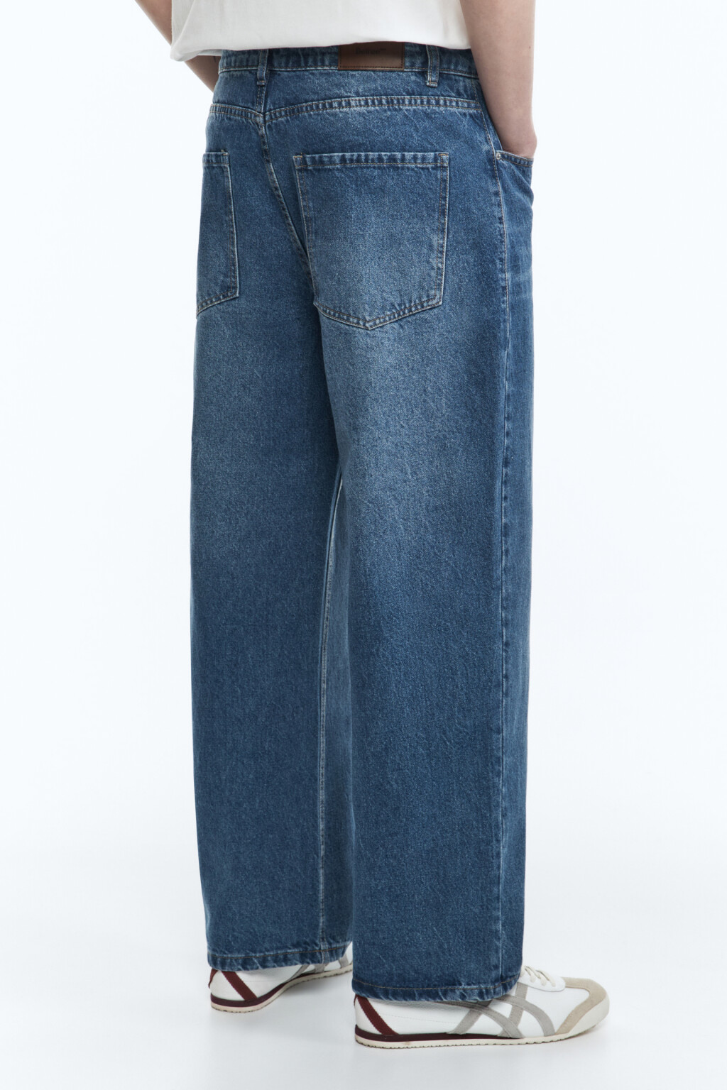 Джинсы прямые с вареным эффектом - цвет синий - 3