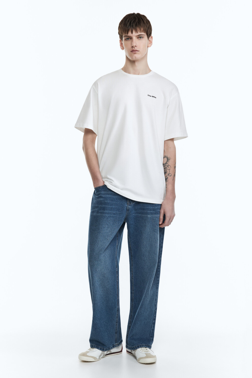 Джинсы прямые с вареным эффектом - цвет синий - 4