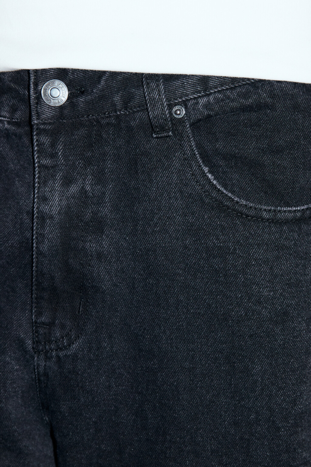 Джинсы wide широкие с вареным эффектом - цвет черный - 6