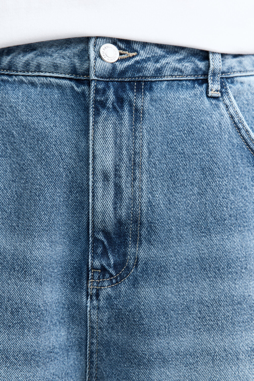 Джинсы экстраширокие с рваными коленями - цвет голубой - 6