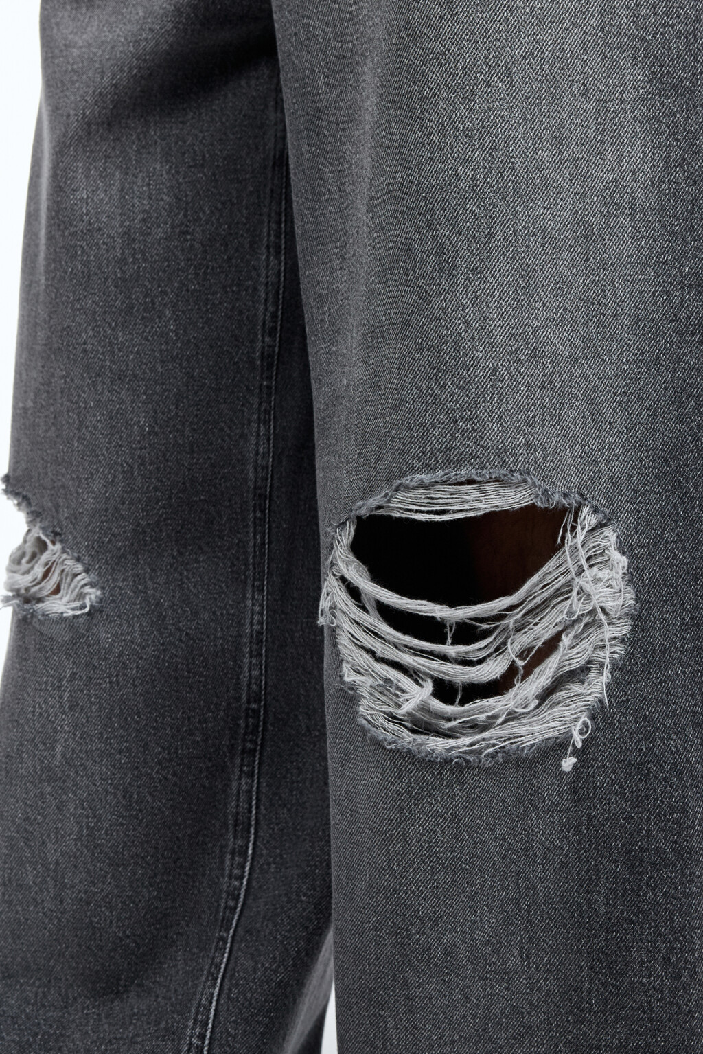 Джинсы экстраширокие с рваными коленями - цвет серый - 7