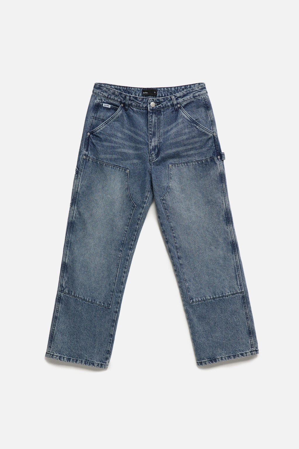 Джинсы carpenter прямые с накладными карманами - цвет голубой - 8