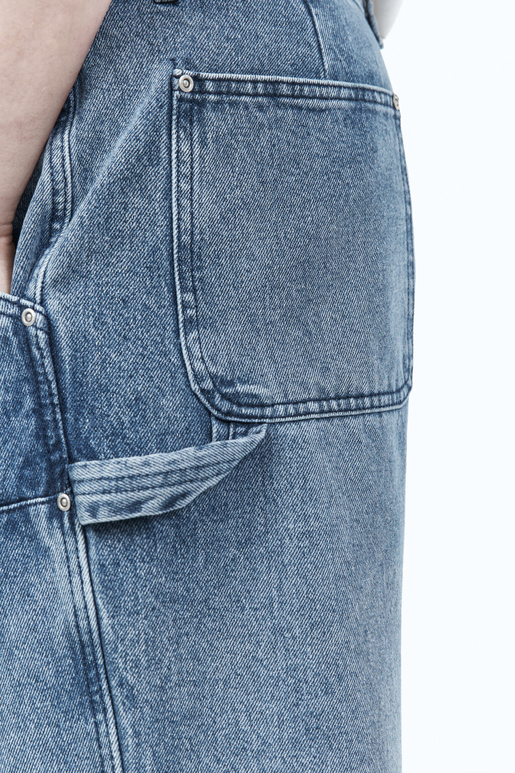 Джинсы carpenter прямые с накладными карманами - цвет голубой - 6