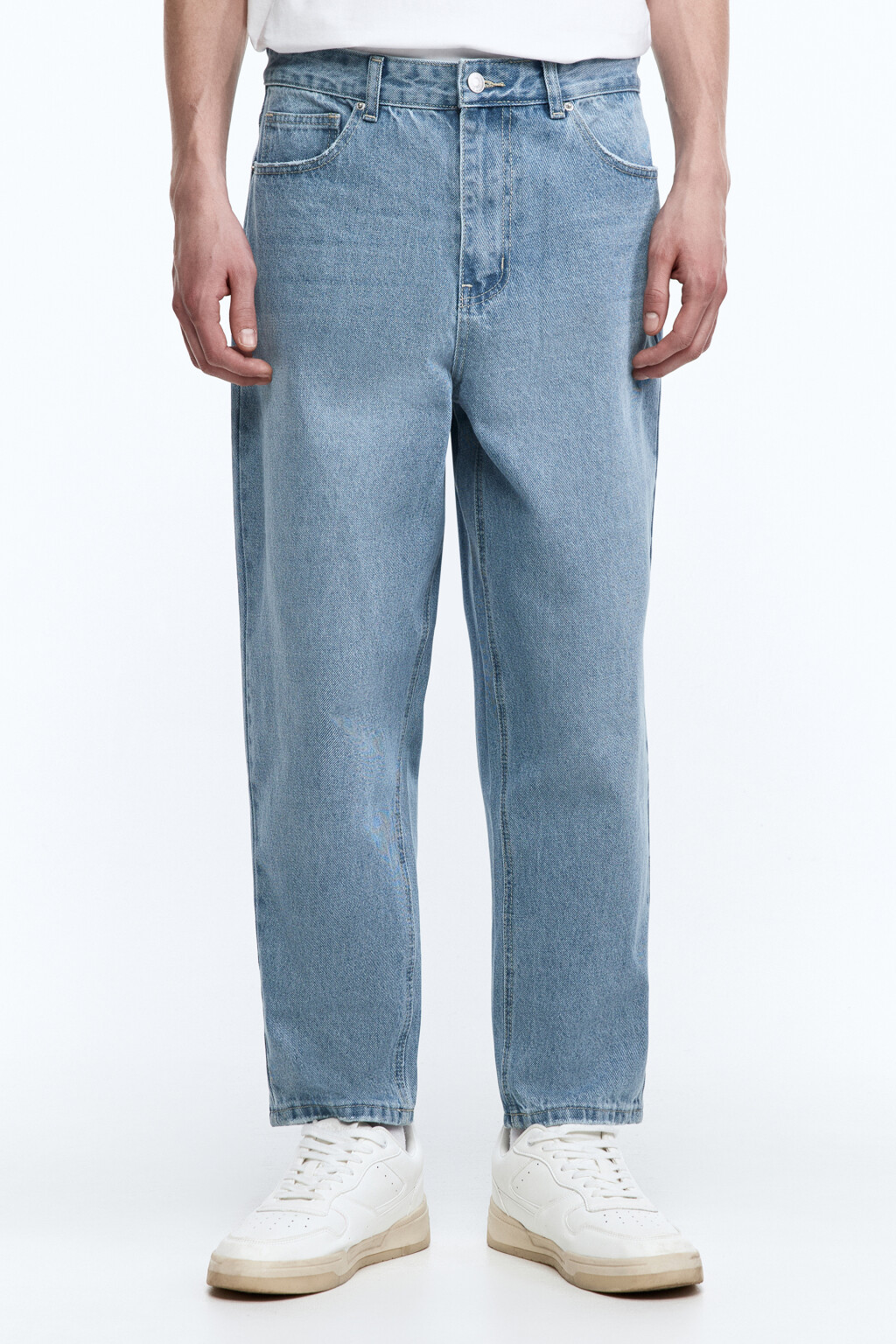 Джинсы carrots со средней посадкой - цвет голубой - 2