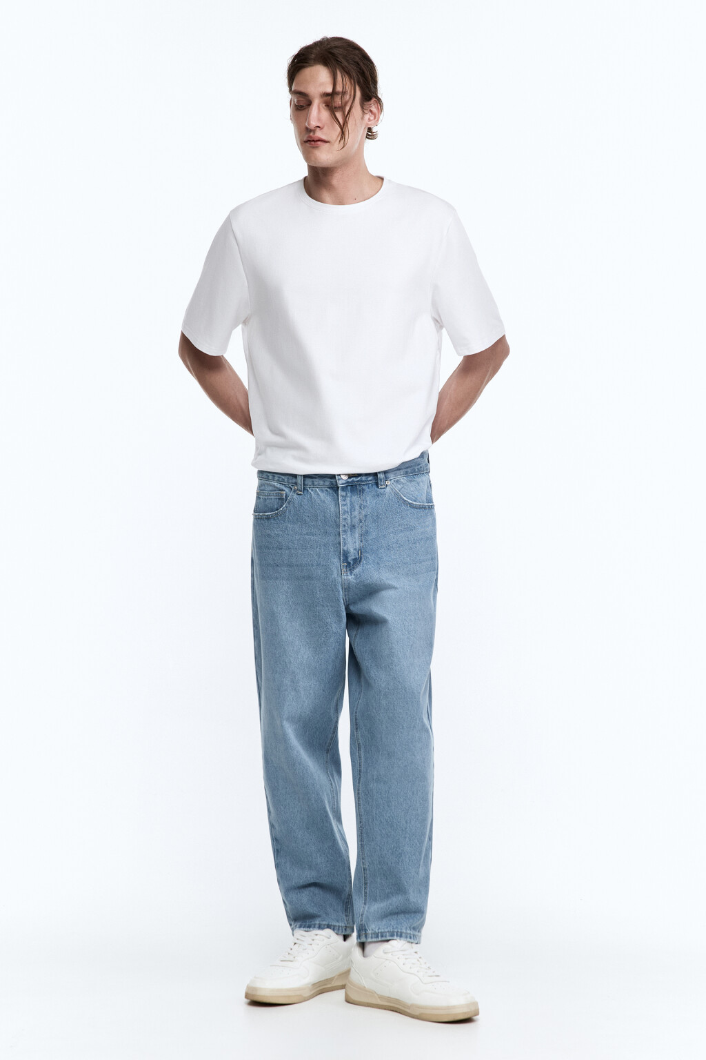 Джинсы carrots со средней посадкой - цвет голубой - 5