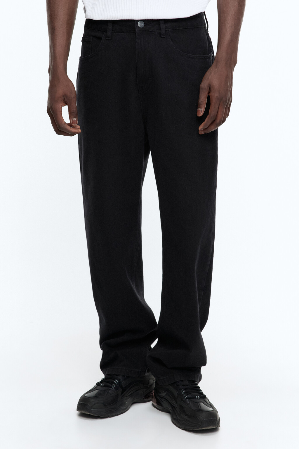 Джинсы прямые с вареным эффектом - цвет черный - 2