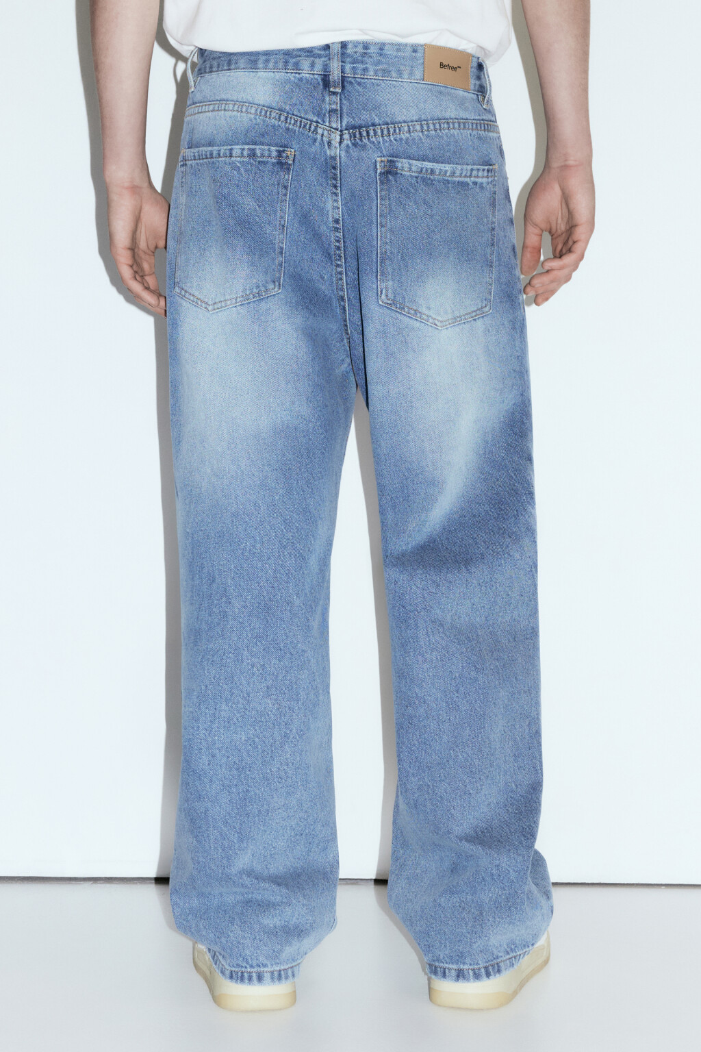 Джинсы wide широкие со средней посадкой - цвет голубой - 4