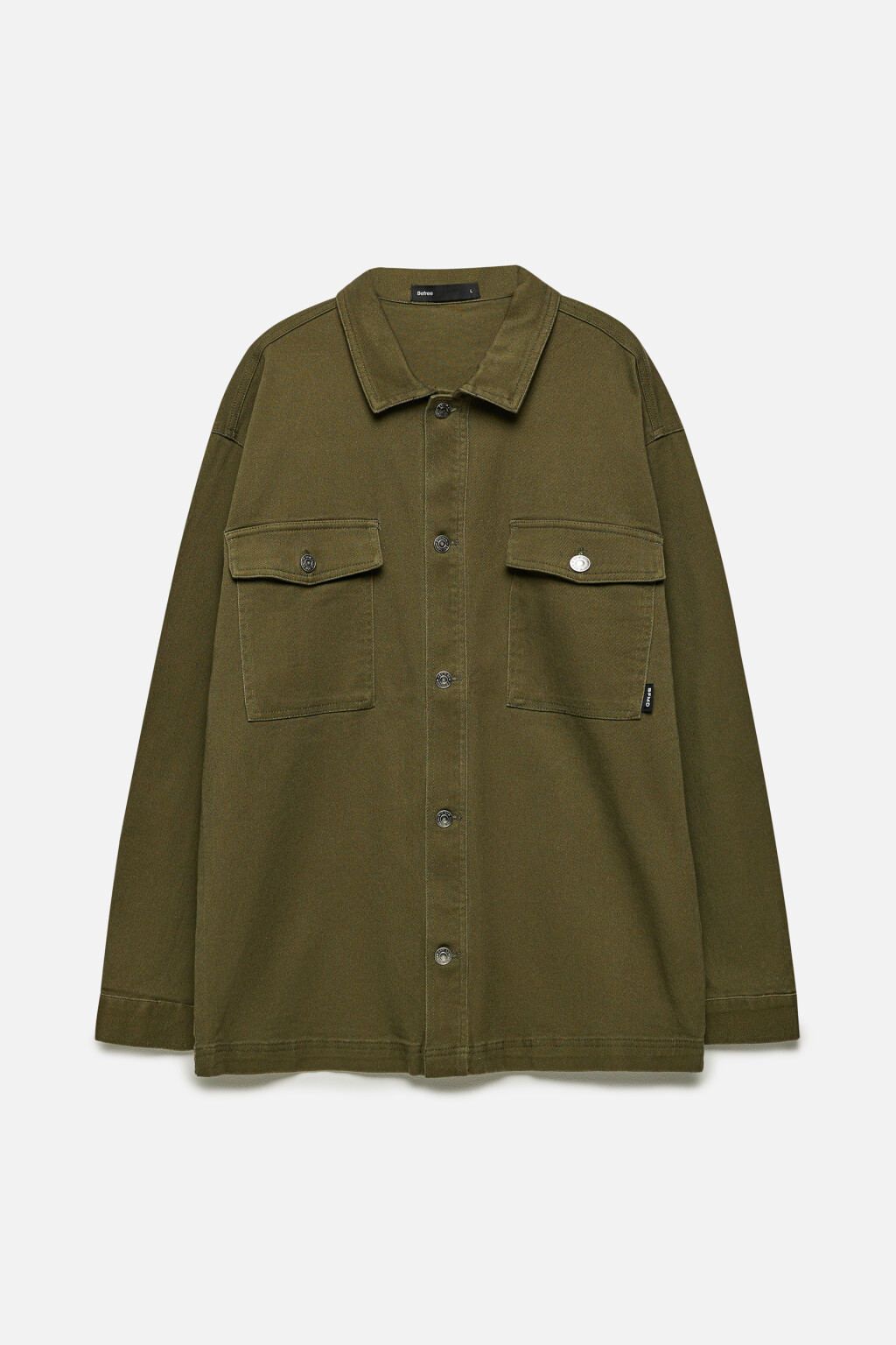 Рубашка джинсовая с нагрудными карманами - цвет зеленый - 9