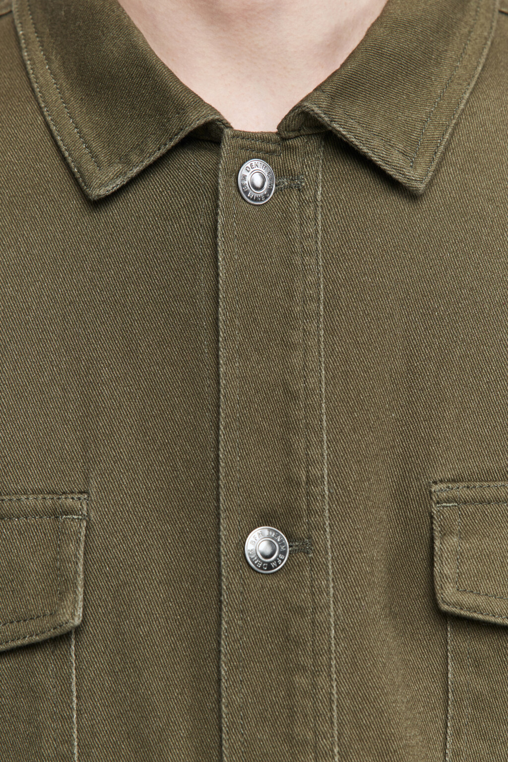 Рубашка джинсовая с нагрудными карманами - цвет зеленый - 6