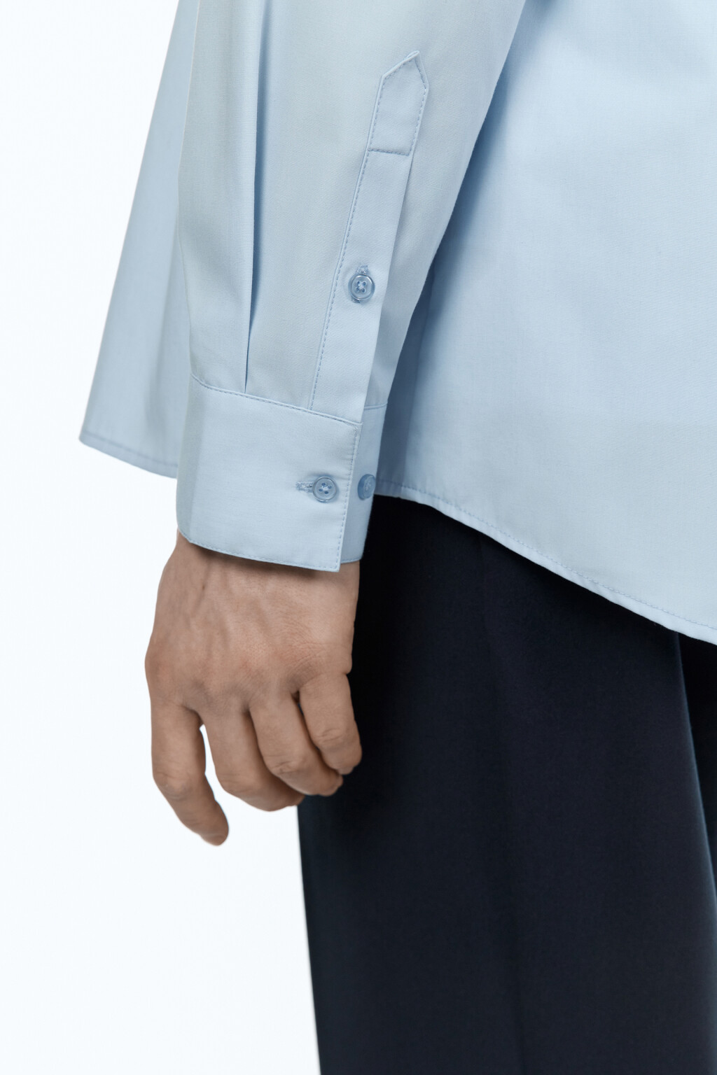 Рубашка классическая приталенная - цвет голубой - 7