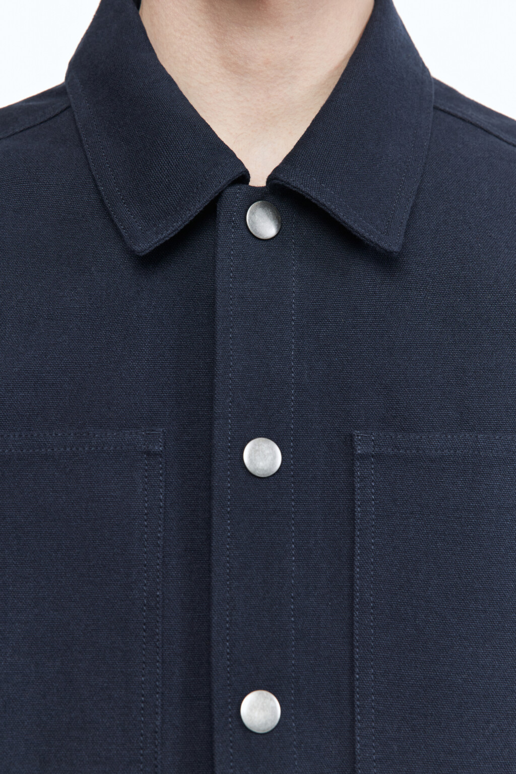 Рубашка джинсовая с накладными карманами - цвет синий - 6