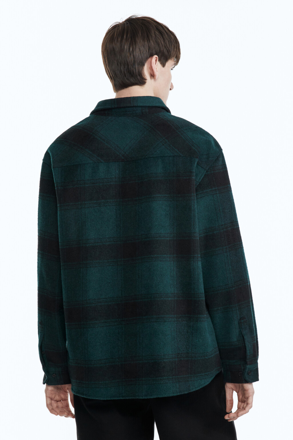 Рубашка прямая клетчатая - цвет бежевый - 5