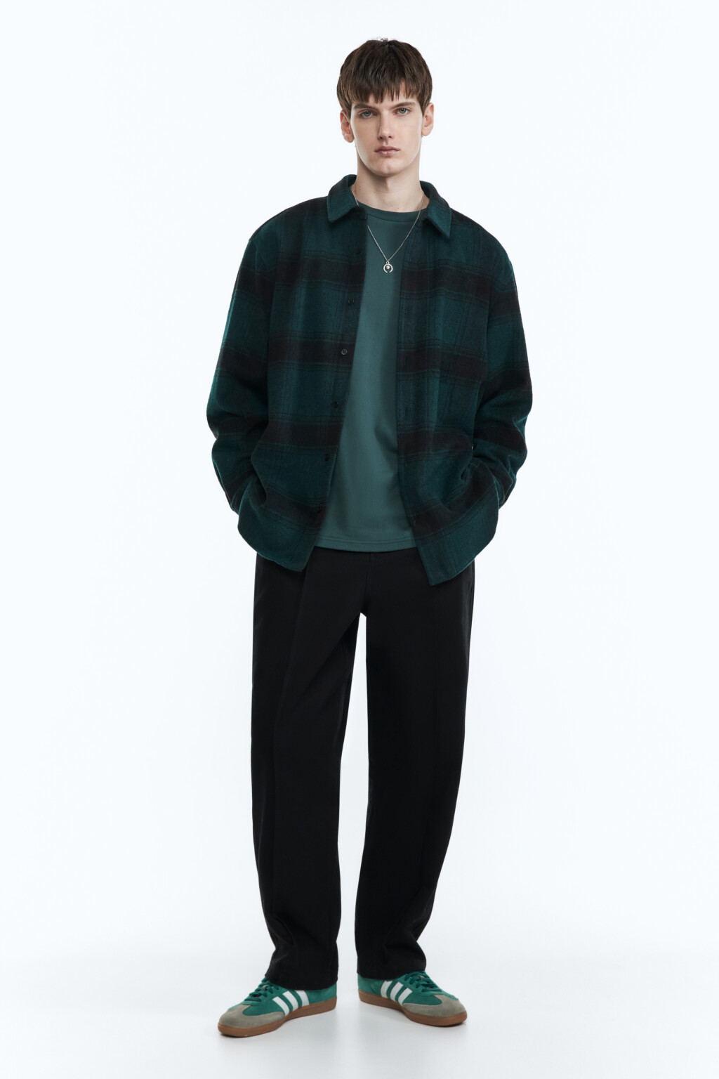 Рубашка прямая клетчатая - цвет бежевый - 6