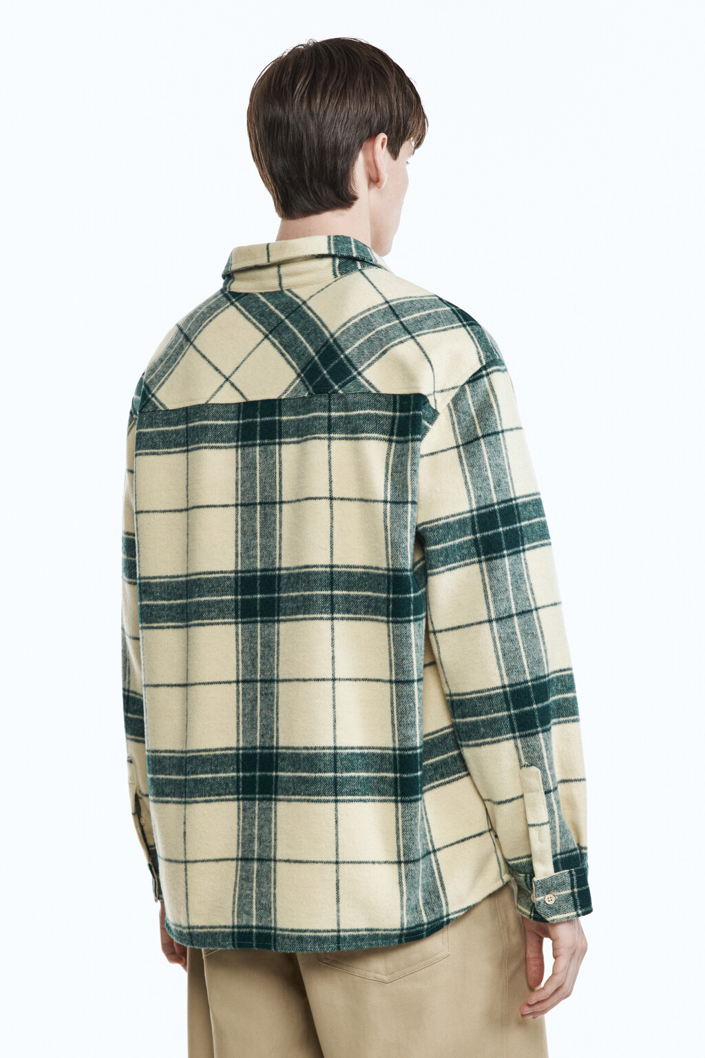 Рубашка прямая клетчатая - цвет бежевый - 6