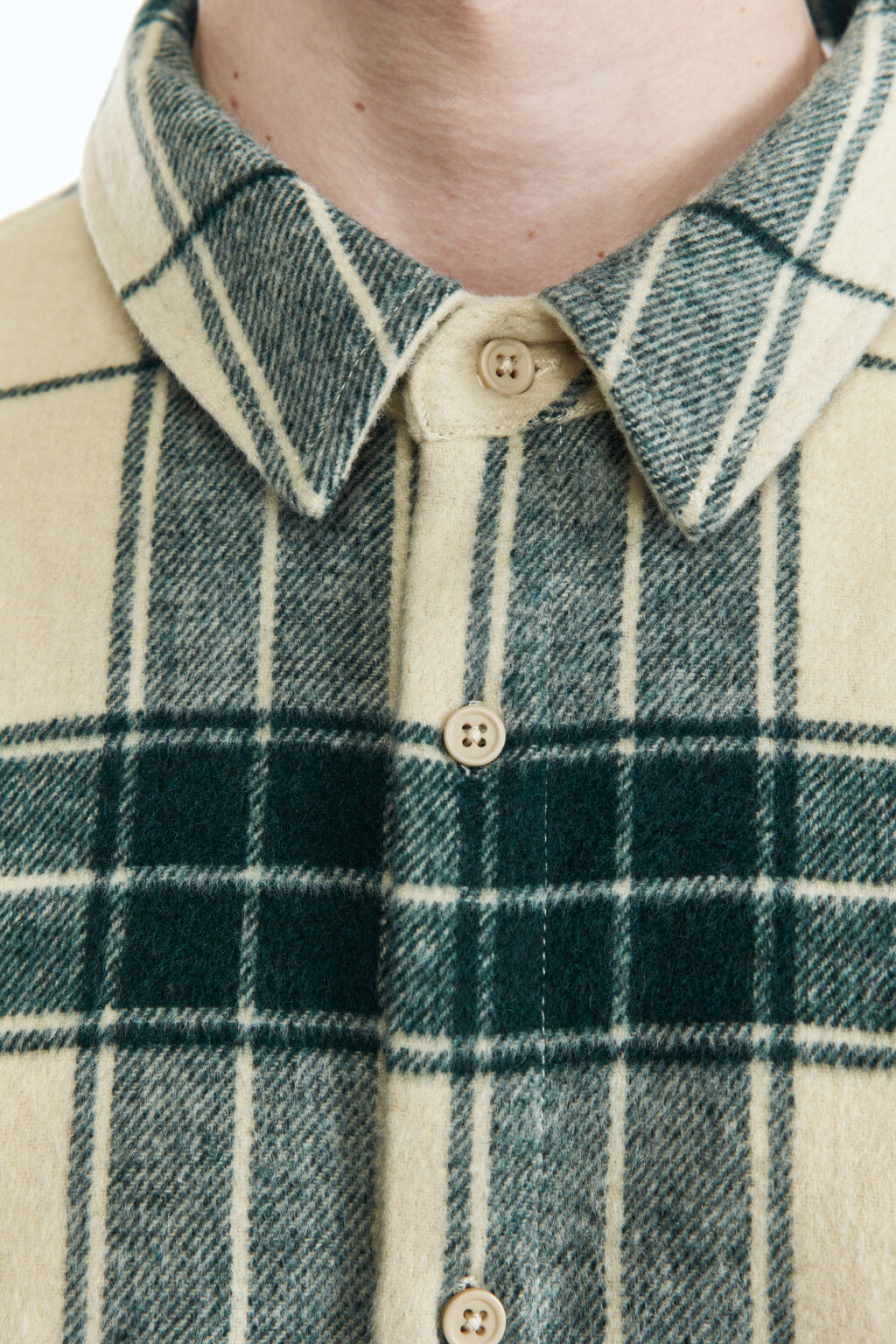 Рубашка прямая клетчатая - цвет бежевый - 7