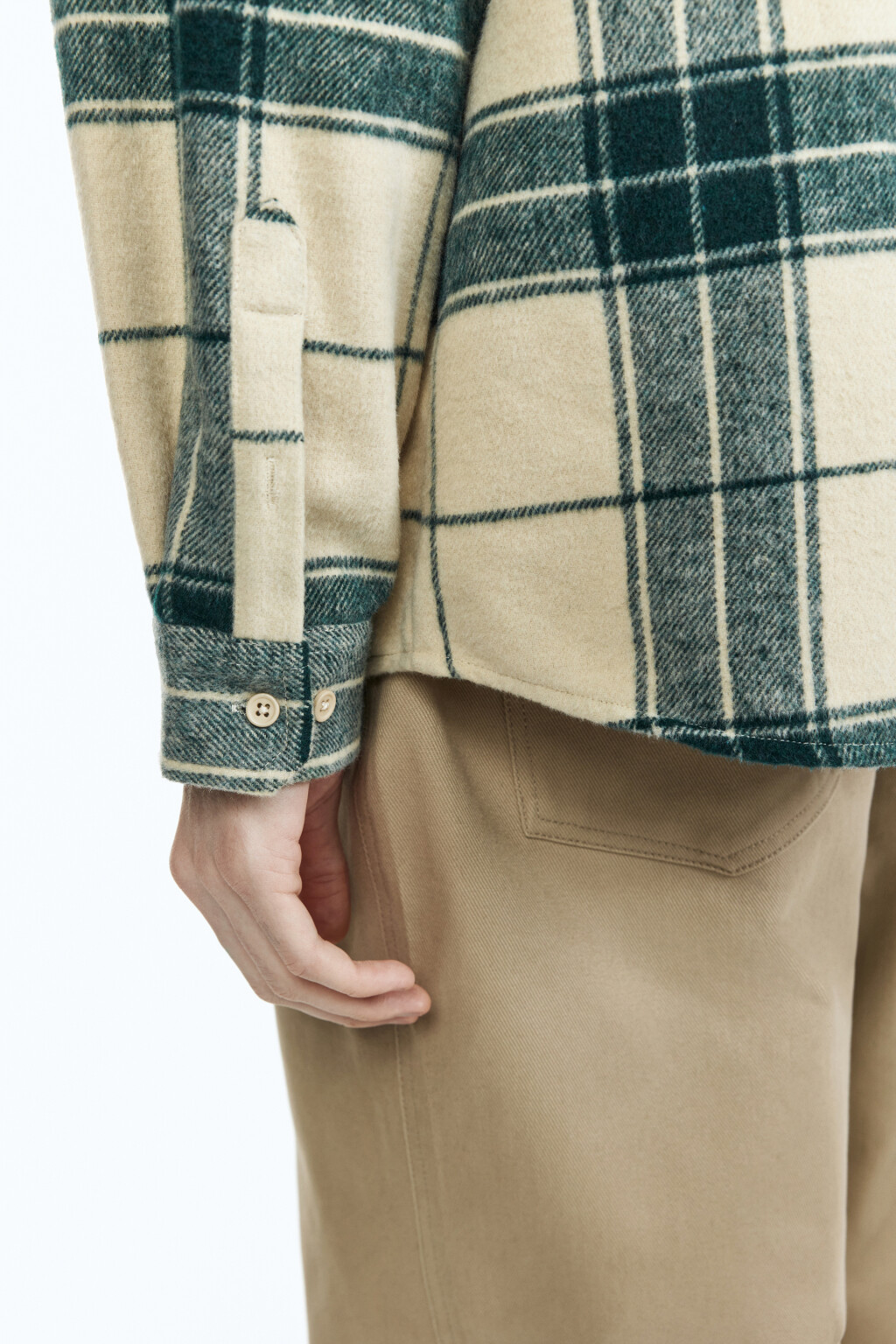 Рубашка прямая клетчатая - цвет бежевый - 8