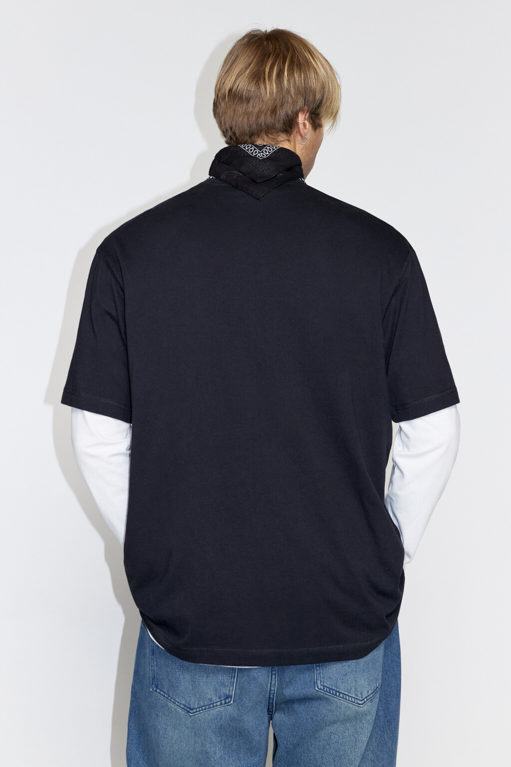 Футболка oversize хлопковая базовая - цвет черный - 4