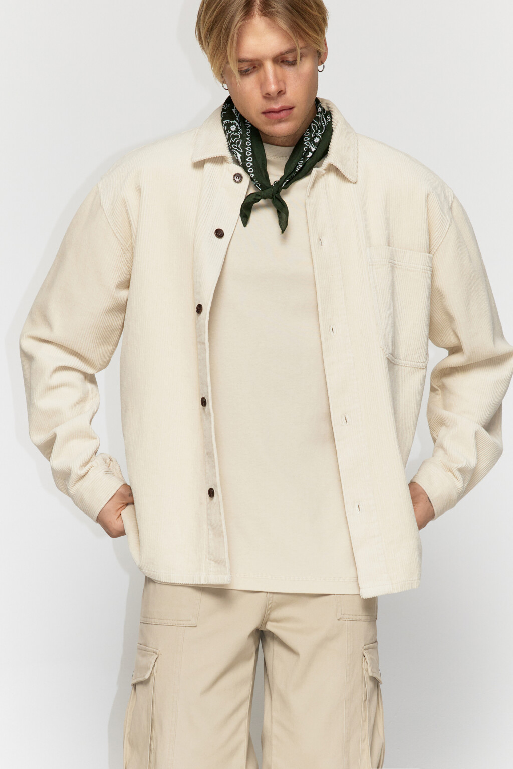 Футболка oversize хлопковая базовая - цвет бежевый - 1