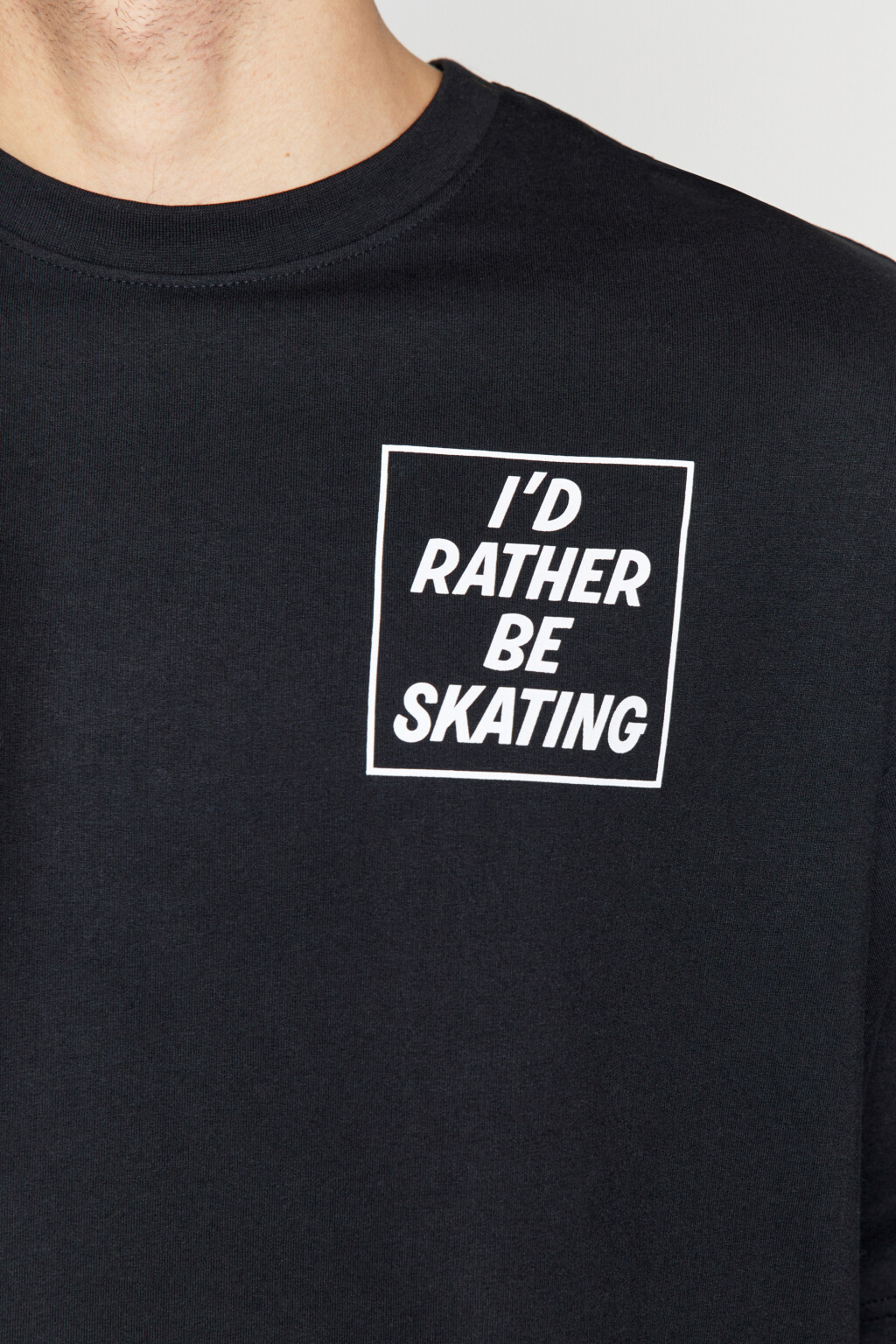 Футболка oversize с принтом-надписью - цвет черный - 7