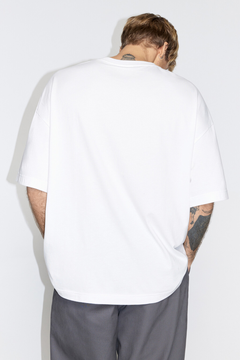 Футболка oversize хлопковая с принтом - цвет белый - 4