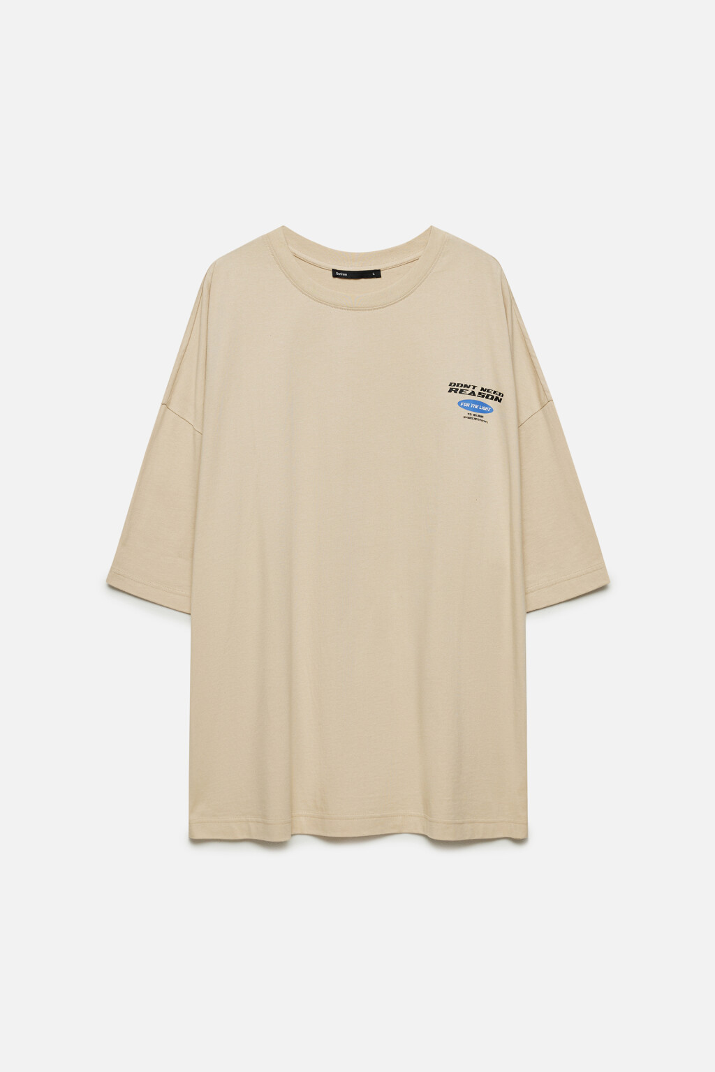 Футболка oversize хлопковая с принтом - цвет бежевый - 8